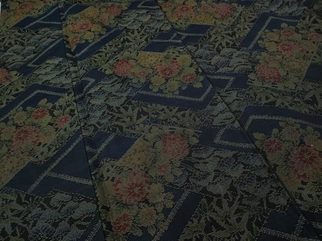 平和屋着物●本場大島紬　檜垣草花文　正絹　逸品　未使用　CAAY5106ut 平和屋着物○本場大島紬 檜垣草花文 正絹 逸品 未使用 CAAY5106ut