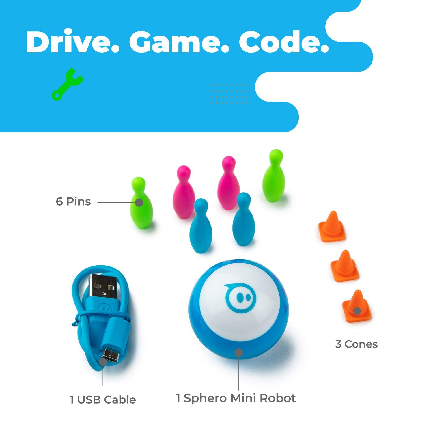 Sphero Mini 知育 STEAM おもちゃ スマ ートトイ プログラミングできるロボティックボール ブルー 品