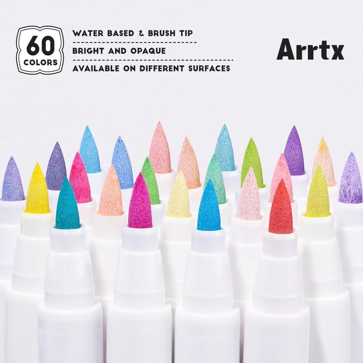 人気商品】Arrtx 60色アクリルペイントペン、アクリルマーカー
