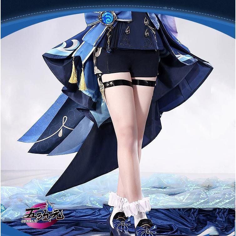 三分妄想 原神 フリーナ ウーシア コスプレ フルセット 衣装＋ウィッグ＋靴 新発売 三分妄想 原神 コスプレ フリーナ?ウーシア 水神 衣装