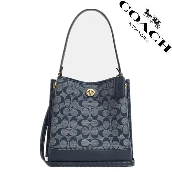 【セール中】COACH コーチバッグ CN063 デニムシグネチャー バケツ型バッグ ショルダーバッグ 手提げバッグ 斜めがけ アウトレット品 保存袋付属 新品未使用