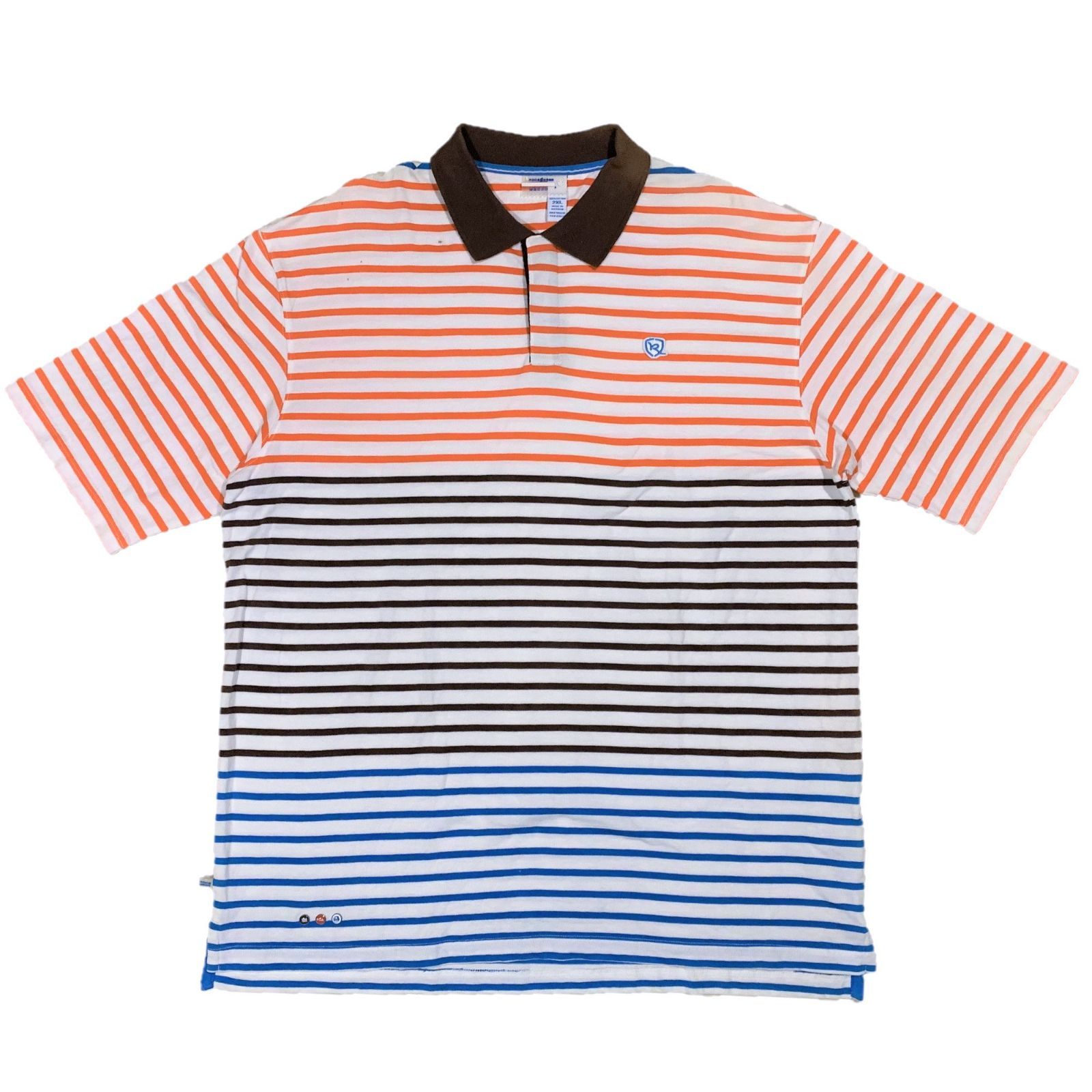ROCA WEAR ロカウェア マルチカラー ボーダー 半袖 ポロシャツ - メルカリ
