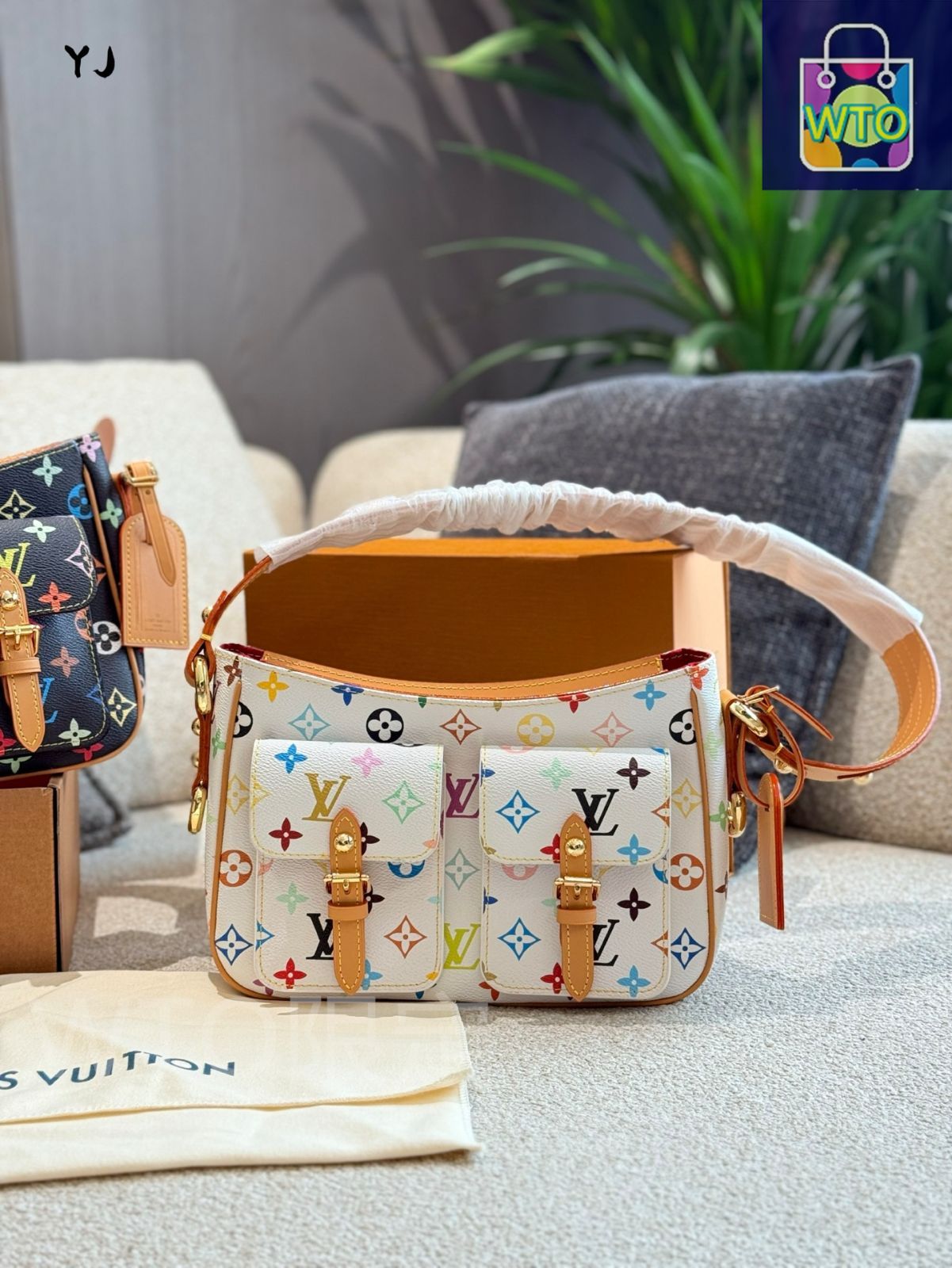 今日 Louis Vuitton 白三彩 黒三彩 ダブルサドル アームバッグ-WTO輸入2