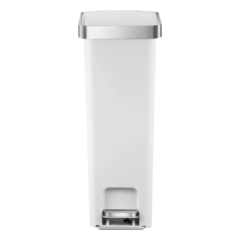 在庫セール ゴミ箱 ペダル式 EKO ハナ スリム ステップビン ホワイト 40L ふた付き インナーボックス無し EK6268-40L-WH