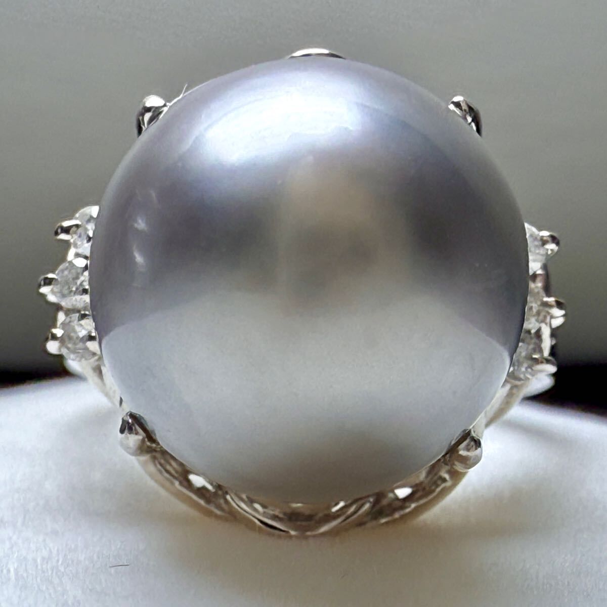 南洋白蝶真珠 12.3㎜/8.6㎜ ダイヤモンド 3.07ct ホワイト