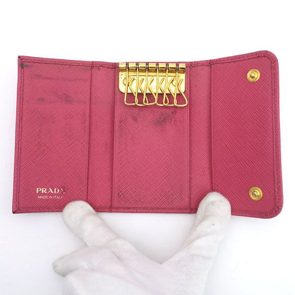 ✨超美品✨PRADA プラダ　ピンクレザー キーケース　正規品　箱付き オンライン ショッピング 通販ファッション - PRADA ピンク