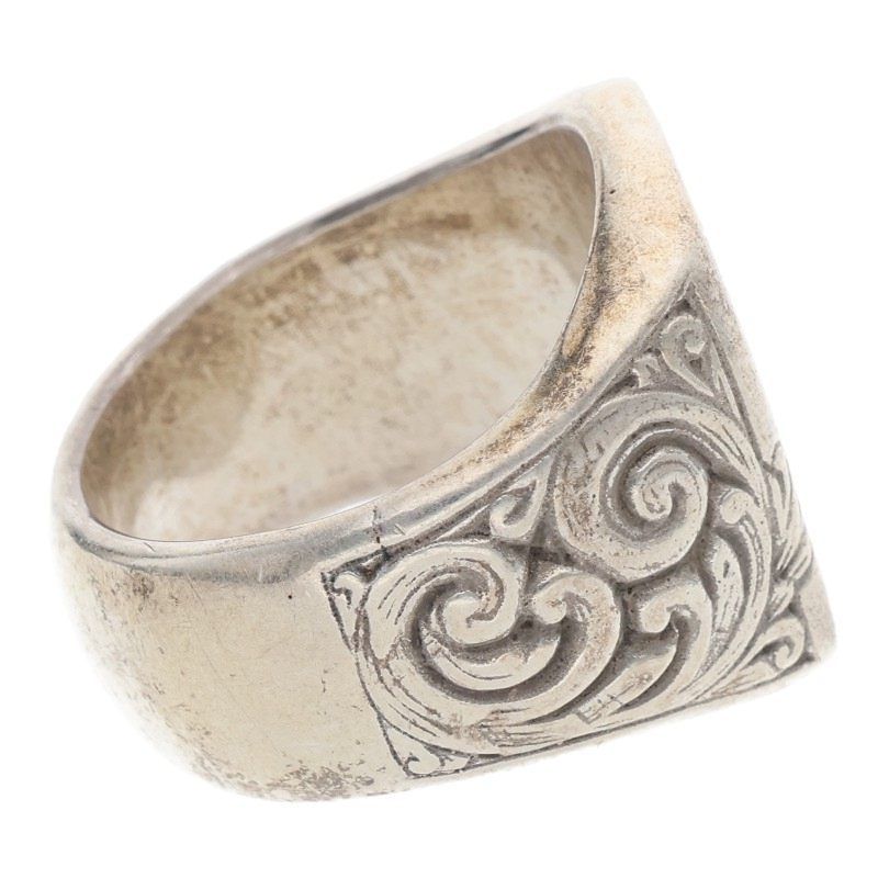 アクセサリー HENSON-ENGRAVED OVAL SIGNET RING ヘンソン ENGRAVED OVAL SIGNET RING シルバーリング メンズ 19号