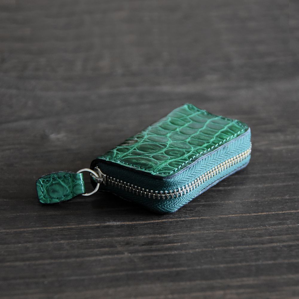 現品お届け◇[Laquju] ◇クロコダイル ミニコインケース 本革レザー小銭入 (グリーンB) クロコダイル 本革 コインケース メンズ レディース  ワニ革 軽量 BOX型 ボックス 小銭入れ 薄型 カード収納 ミニ財布 レザー 大容量 薄い 鰐革 男性 女性 - 【MGSABLE】- プレゼント  ...