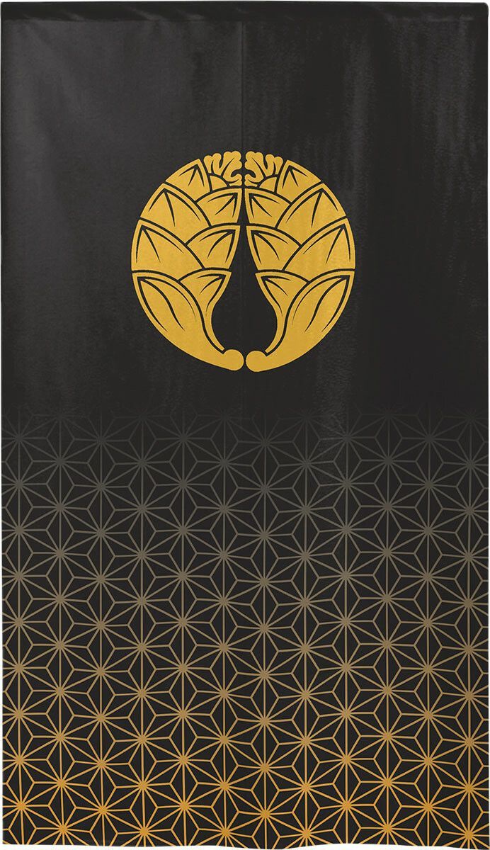 【SIMON BAKER】のれん「家紋  抱茗荷  麻の葉」85x150cm ×7枚セット【日本製】暖簾 和風 家紋 目隠し 間仕切り 【家紋のれん】【匿名配送らくらくメルカリ便 全国送料無料】