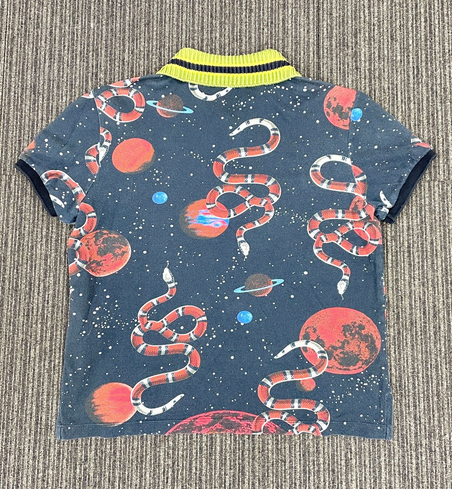 GUCCI ネイビー ポロシャツ 12美品 ポロシャツ カットソー 半袖 シアー 