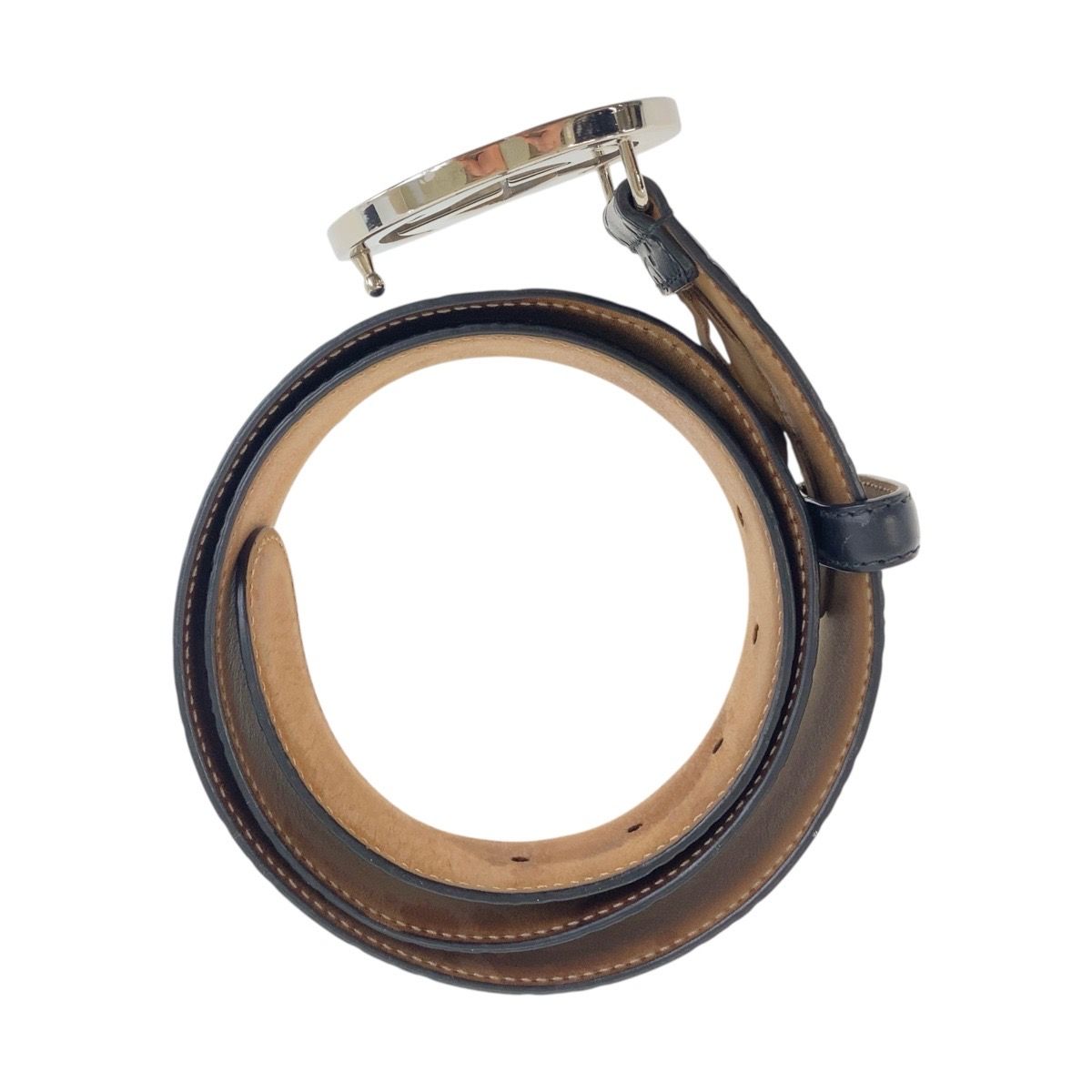 【美品】グッチ マイクロシマ ベルト シルバー ブラウン レザー イタリア製 GUCCI グッチ グッチシマ インターロッキング 90cm/36インチ