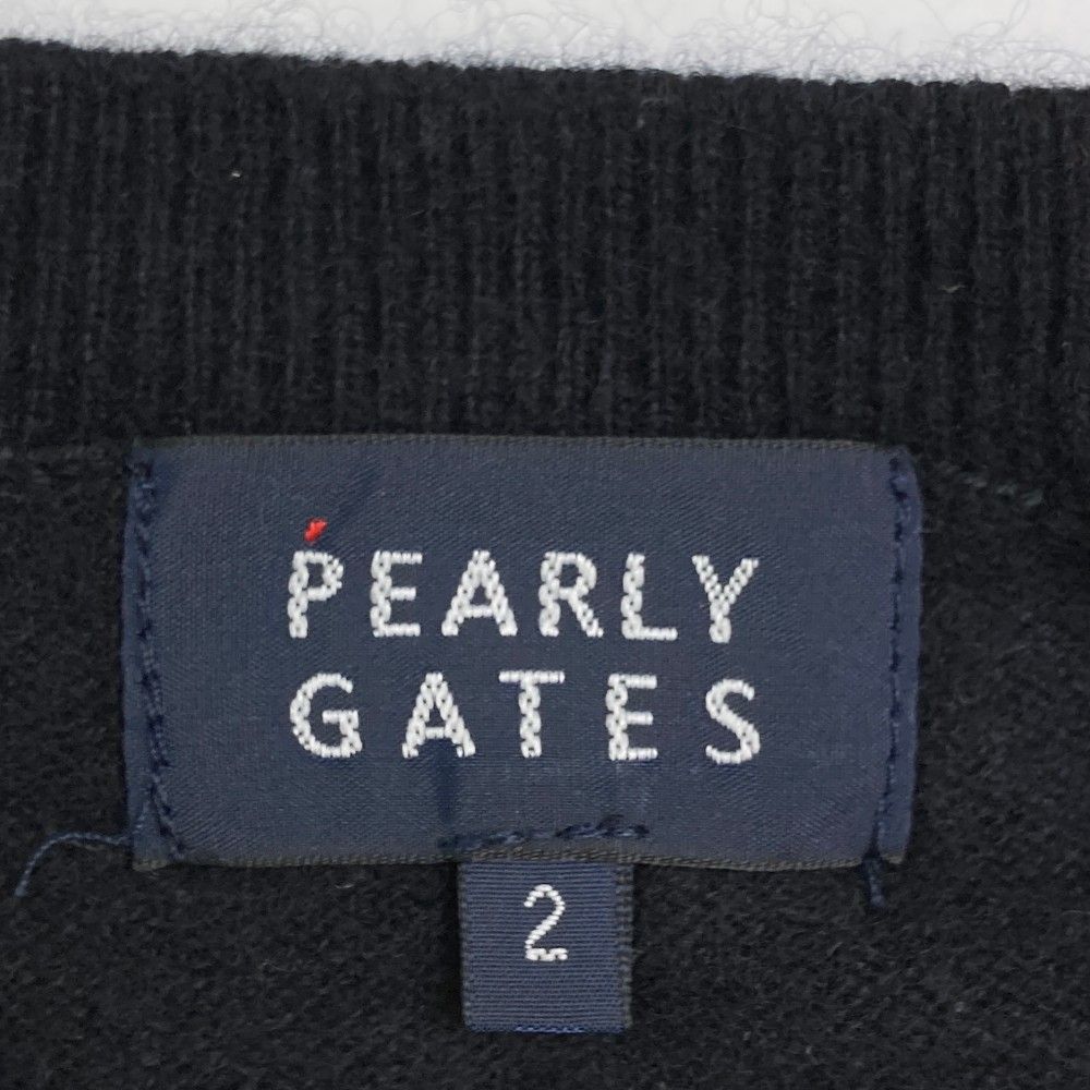 サイズ：2 PEARLY GATES パーリーゲイツ  カシミヤ ニットセーター  ブラック系 [240101447323] ゴルフウェア レディース ストスト サイズ：2 PEARLY GATES パーリーゲイツ カシミヤ ニット