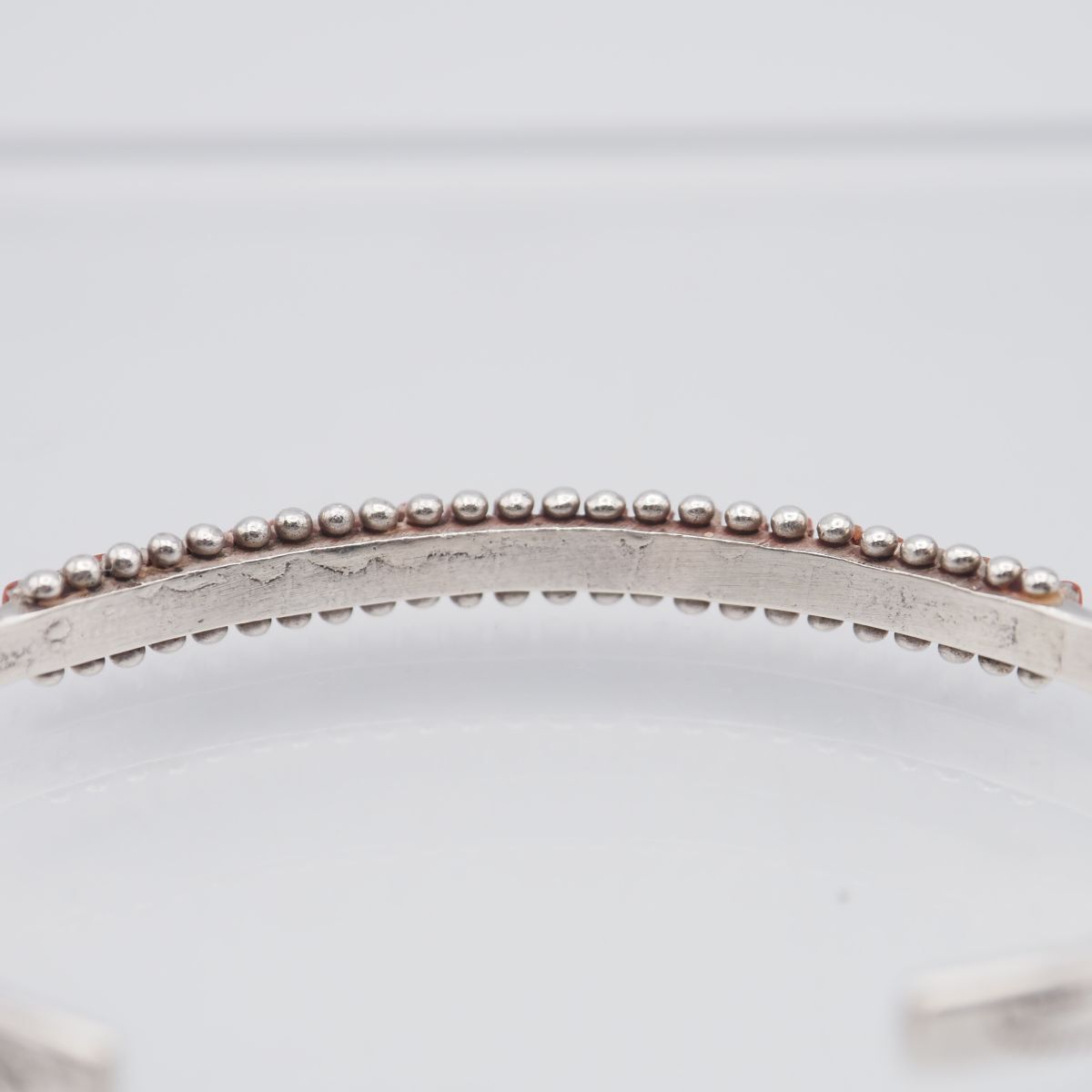 シルバーバングル　赤サンゴ G306 赤珊瑚 サンゴ バングル デザイン シルバー 腕輪 ヴィンテージ 3