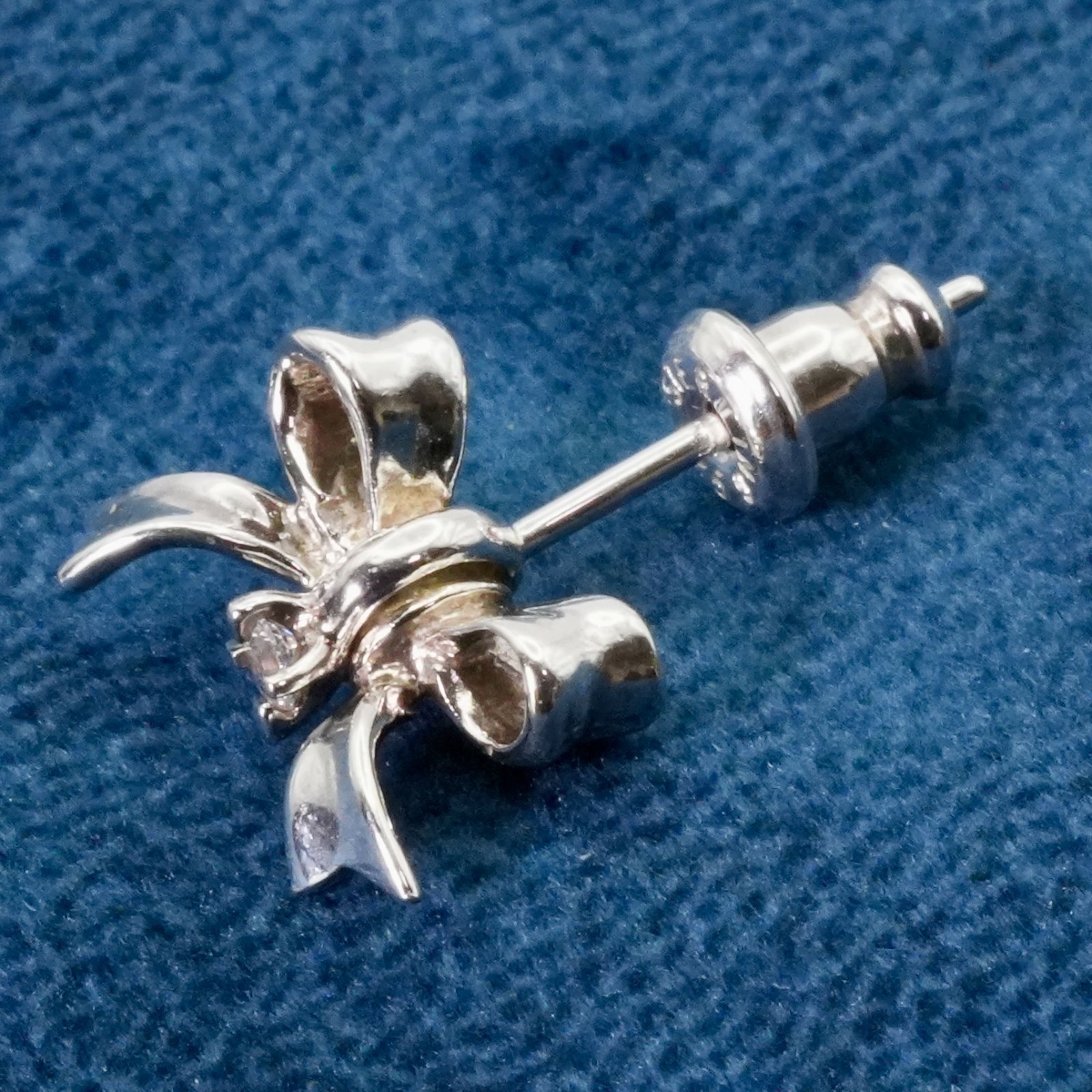 e.m.スタッズ×ジルコニアピアス片耳 SILVER925ジルコニア×スタッズ