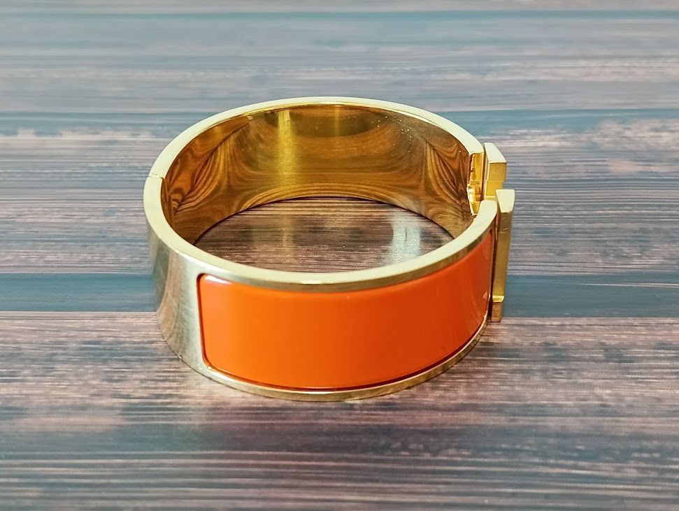 HERMES HERMES(エルメス) バングル クリックH ゴールド×オレンジ 