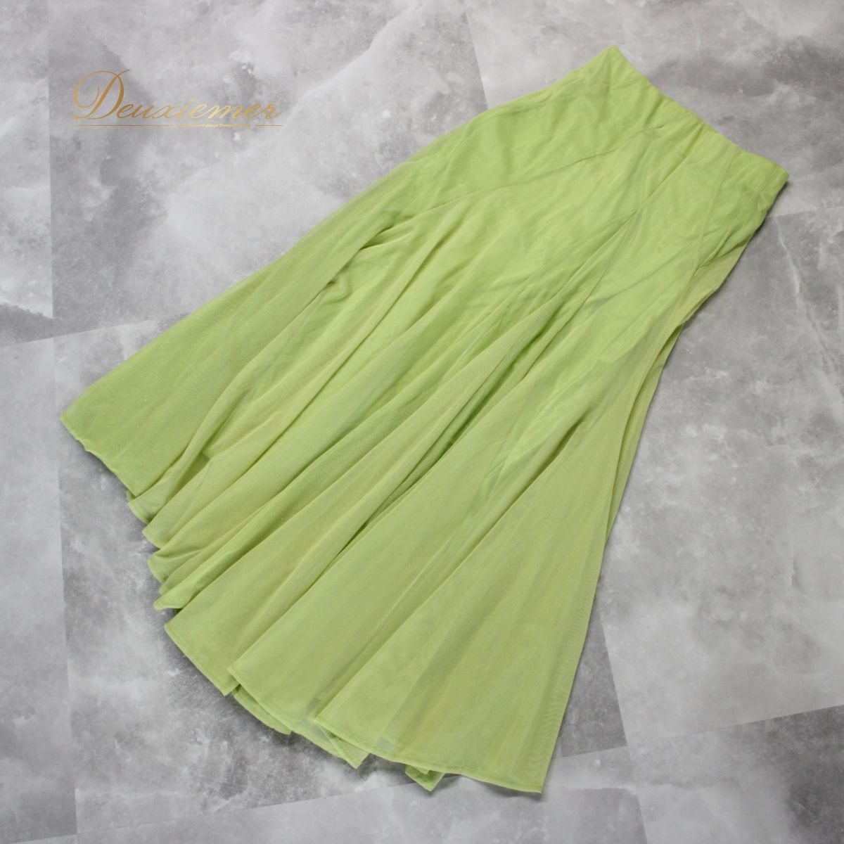 美品 社交ダンス衣装】 グリーン系 黄緑 スカート レッスン パーティー