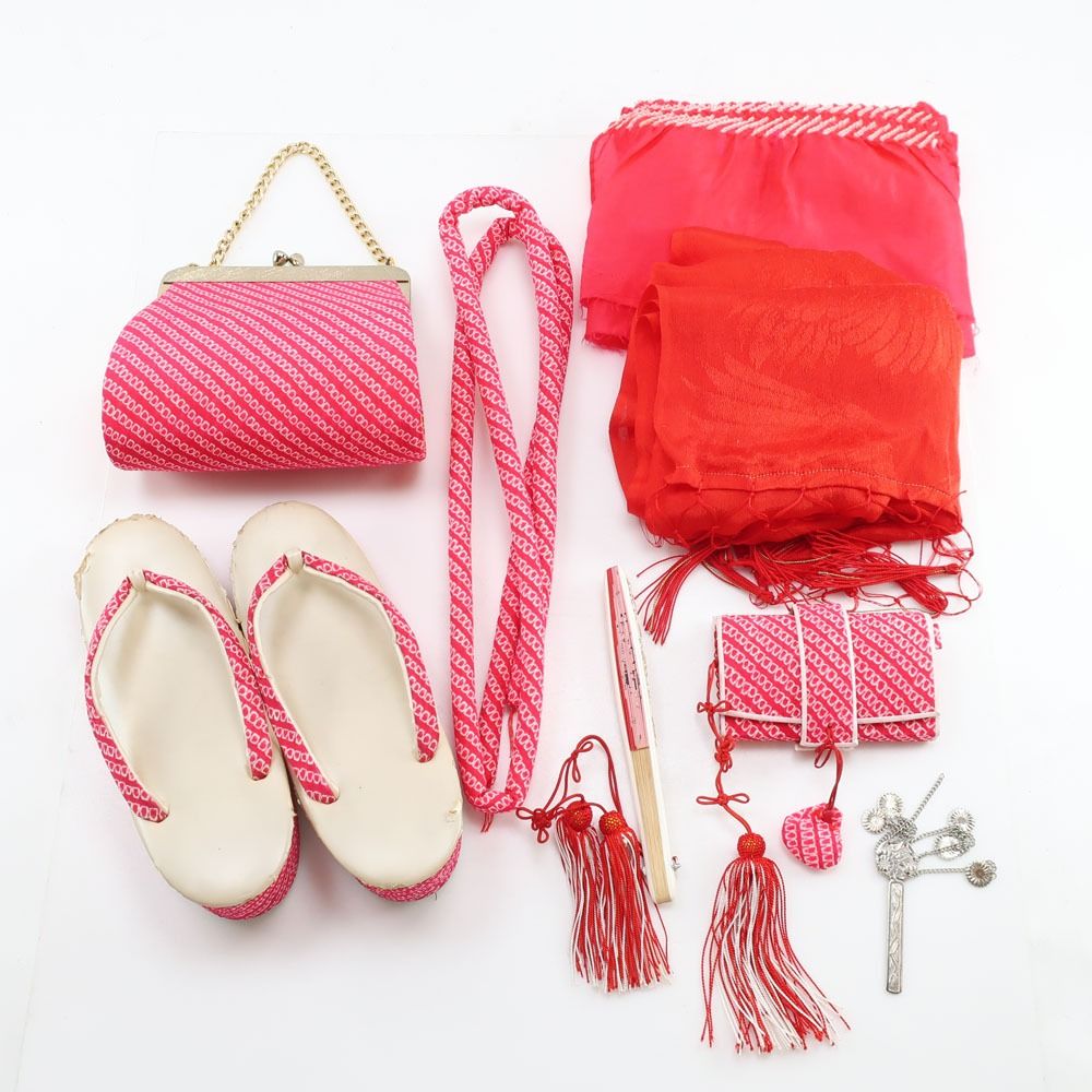 七五三 7歳 四つ身用 作り帯 筥迫セット 金 ゴールド 七五三 結び帯 箱