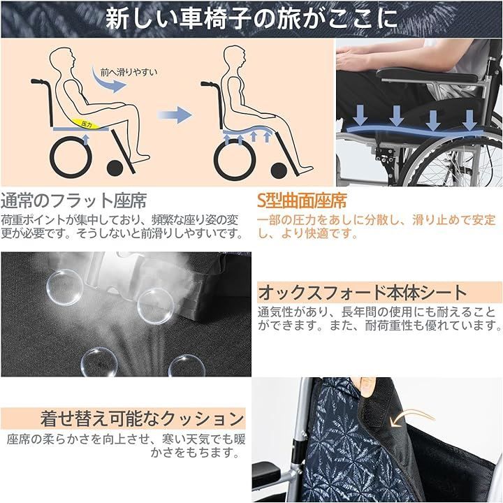 海外正規品 自走式車椅子 軽量 アルミ製 折りたたみ 折り畳み 折れ ...