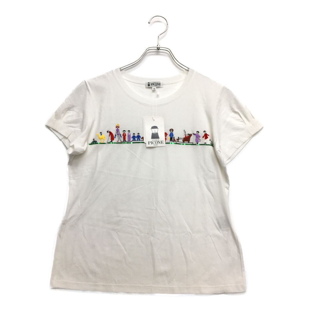coco 未使用品 ピッコーネクラブ PICONE CLUB レディース 半袖Ｔシャツ 38(M) 白 ホワイト 未使用品 レディース ピッコーネクラブ PICONE CLUB 半袖T