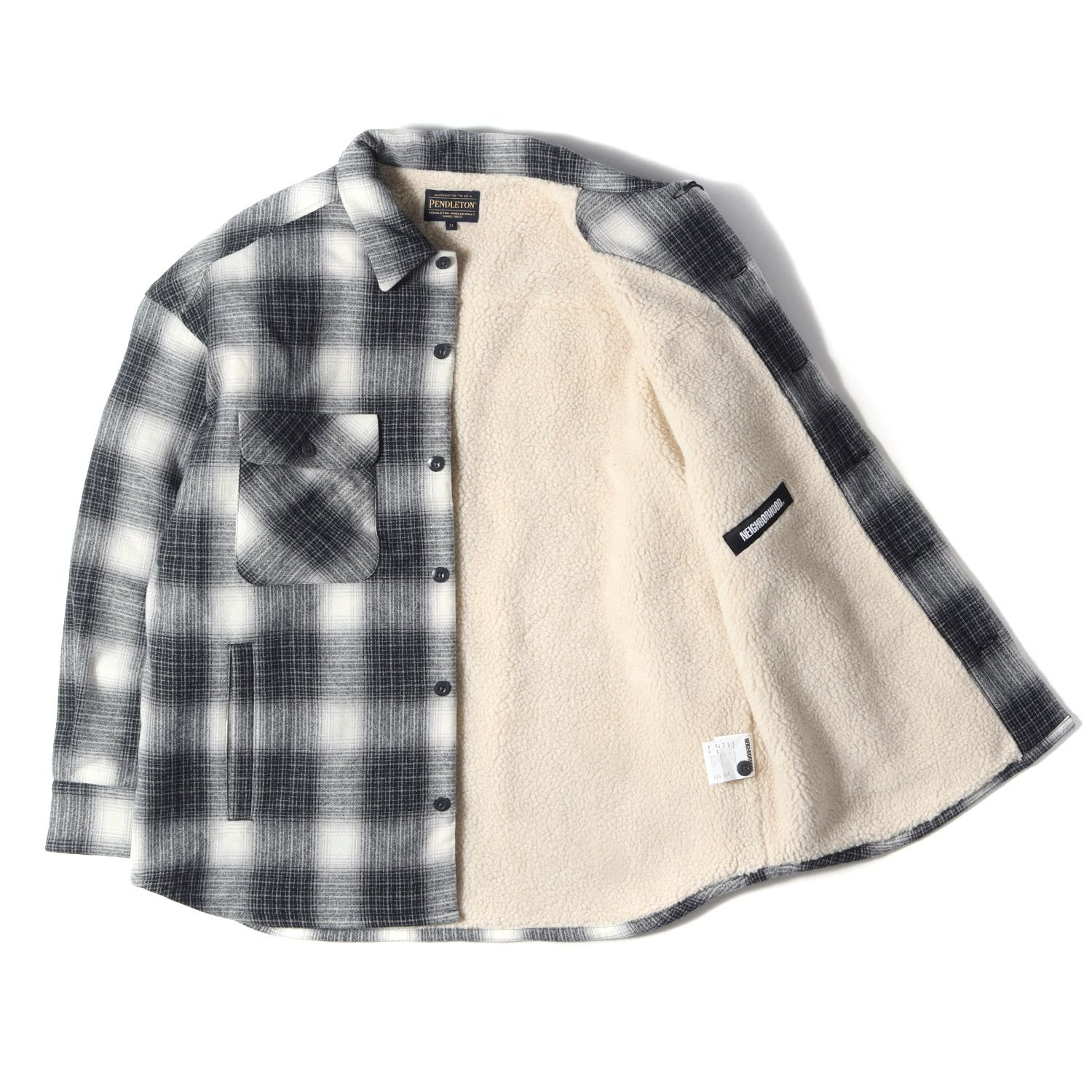 新品 NEIGHBORHOOD ネイバーフッド PENDLETON 裏ボア オンブレチェック 