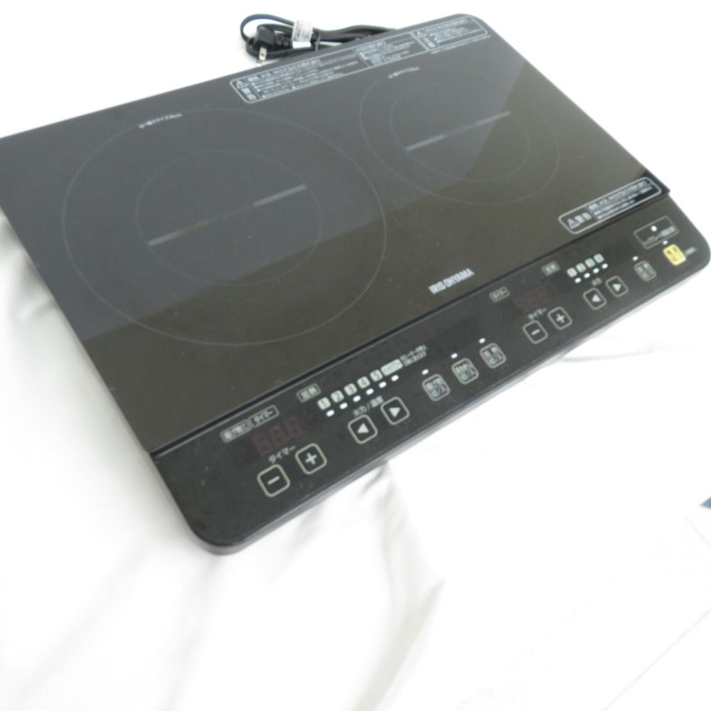 IRIS OHYAMA アイリスオーヤマ キッチン家電 2口IHコンロ 卓上IH調理器 IHK-W1-B