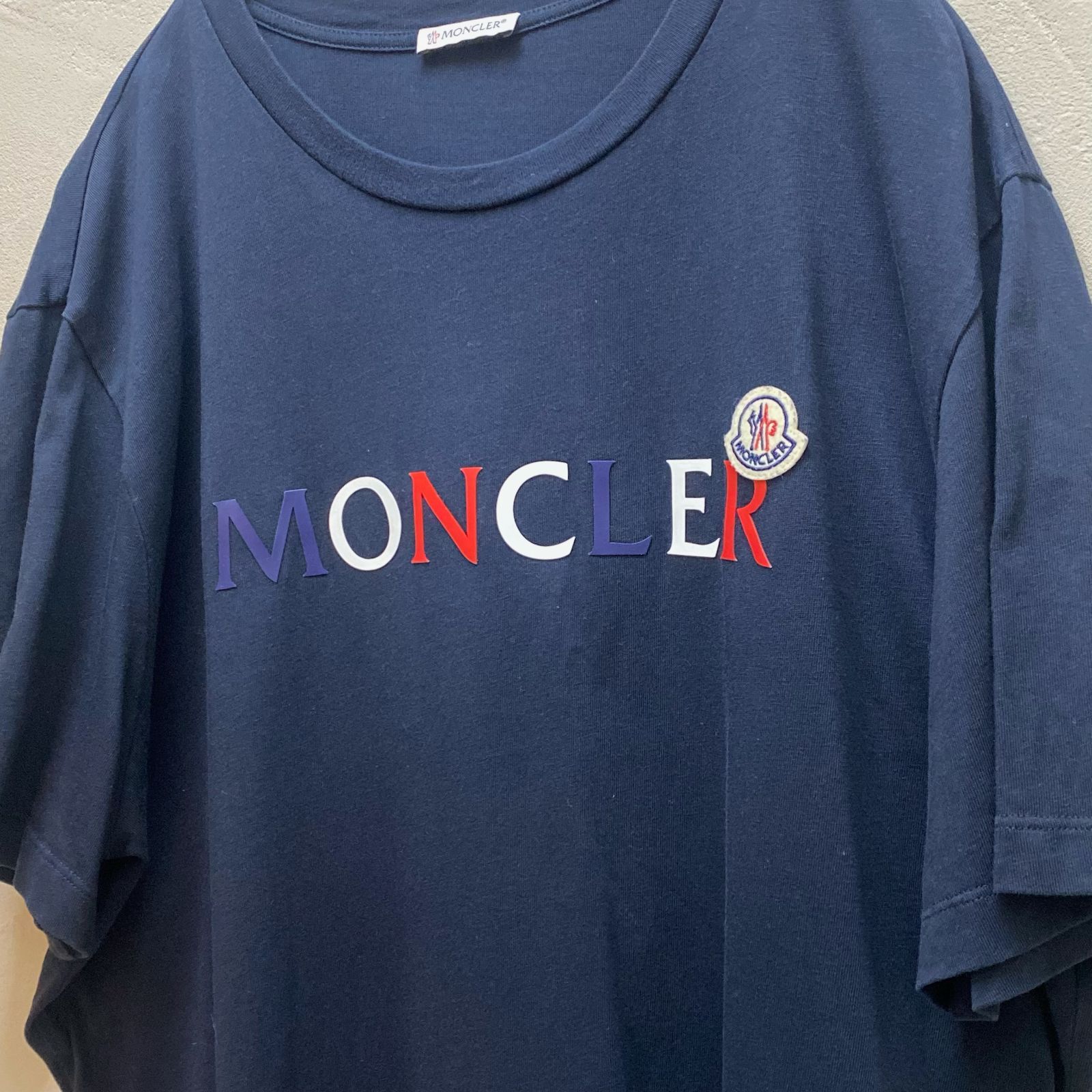 MONCLER ロゴ Tシャツ ネイビー MONCLER モンクレール ロゴTシャツ XXL ネイビー 【代官山05