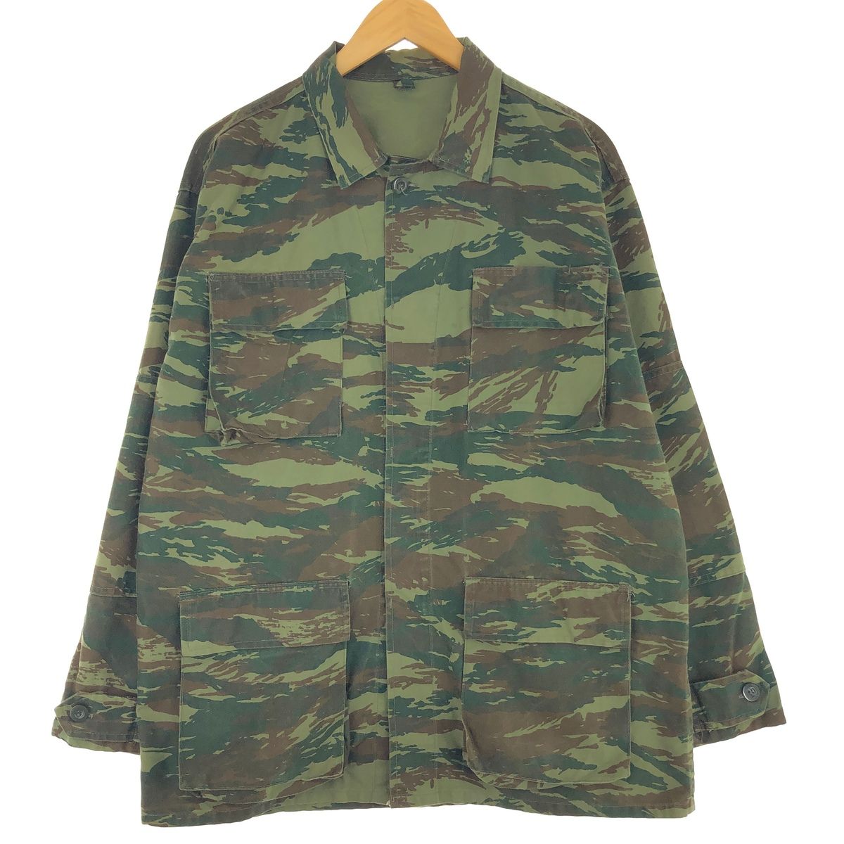 古着 ギリシャ軍 迷彩柄 リザードカモ B.D.U ミリタリージャケット メンズXL ヴィンテージ /eaa427179 【中古】/eaa427179