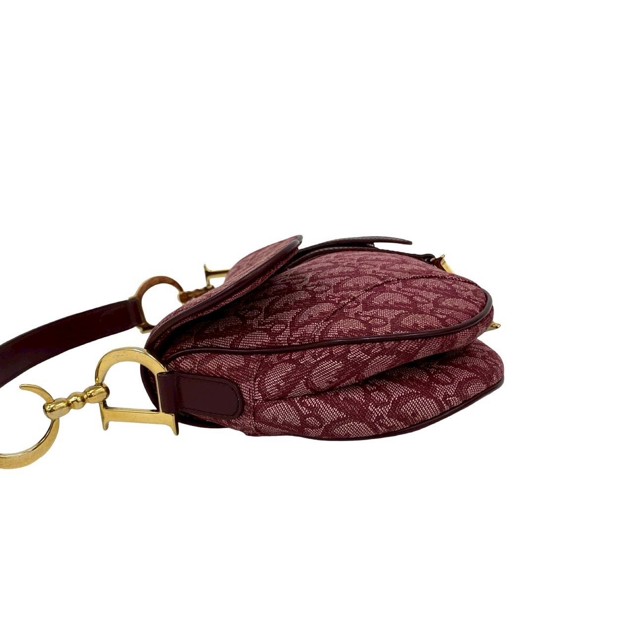 美品》ディオール トロッターサドルポーチ ボルドー 美品 ディオール