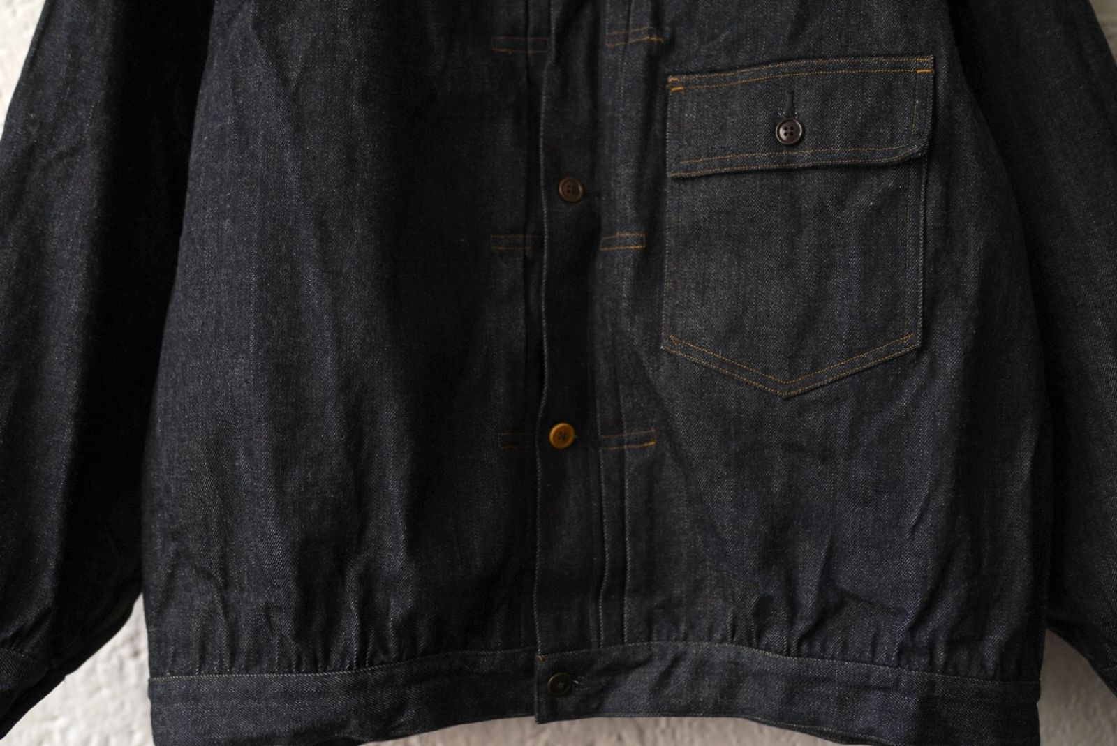 24SS Pleated Denim Jacket 40's デニムジャケット / the