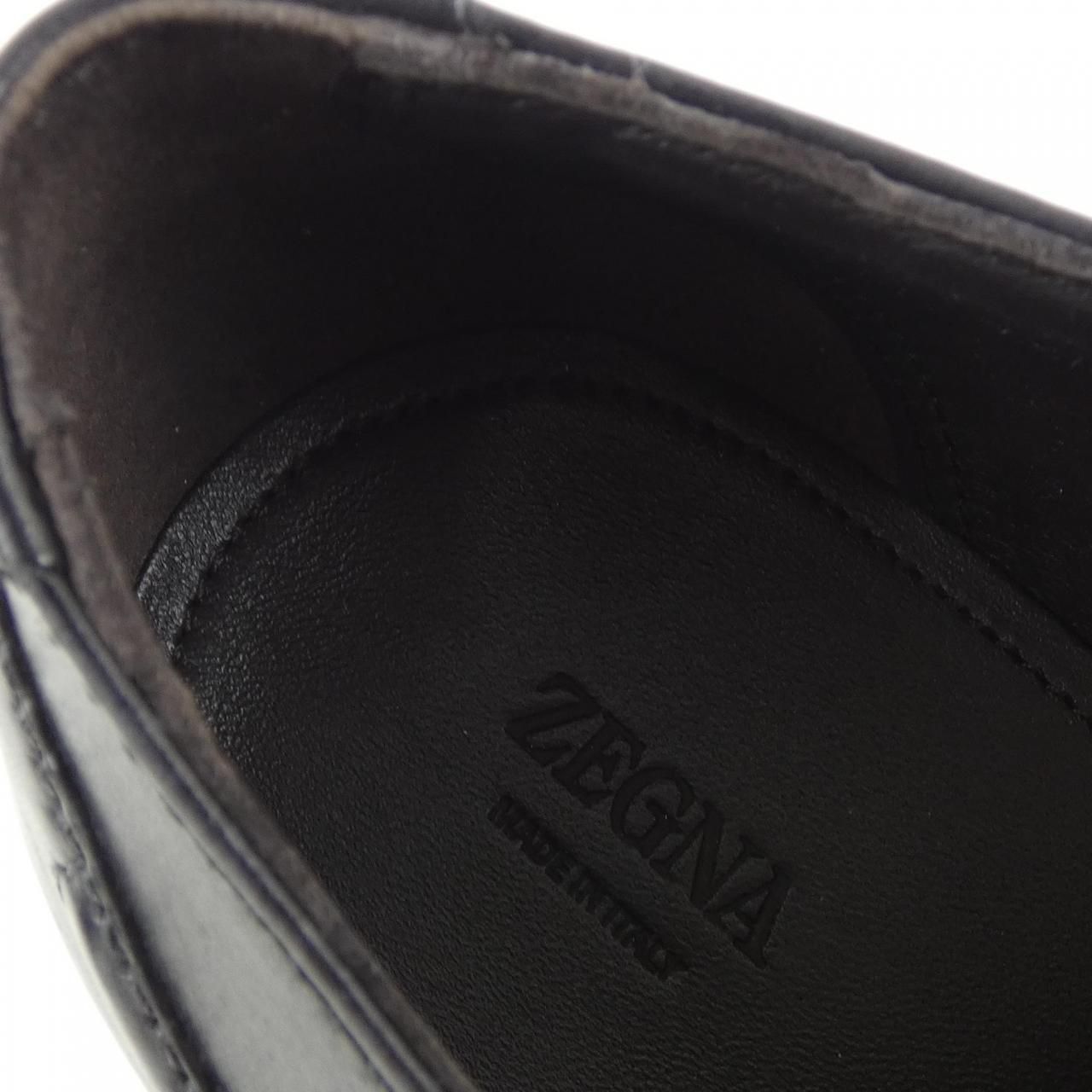 ゼニア ZEGNA シューズ ゼニア Zegna ネイビー レザー スリッポン