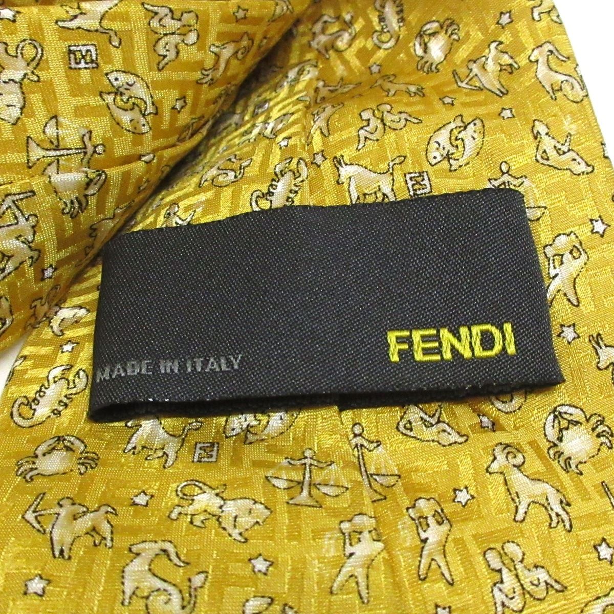 正規代理店 オレンジ×アイボリー - FENDI フェンディ メンズ ネクタイ