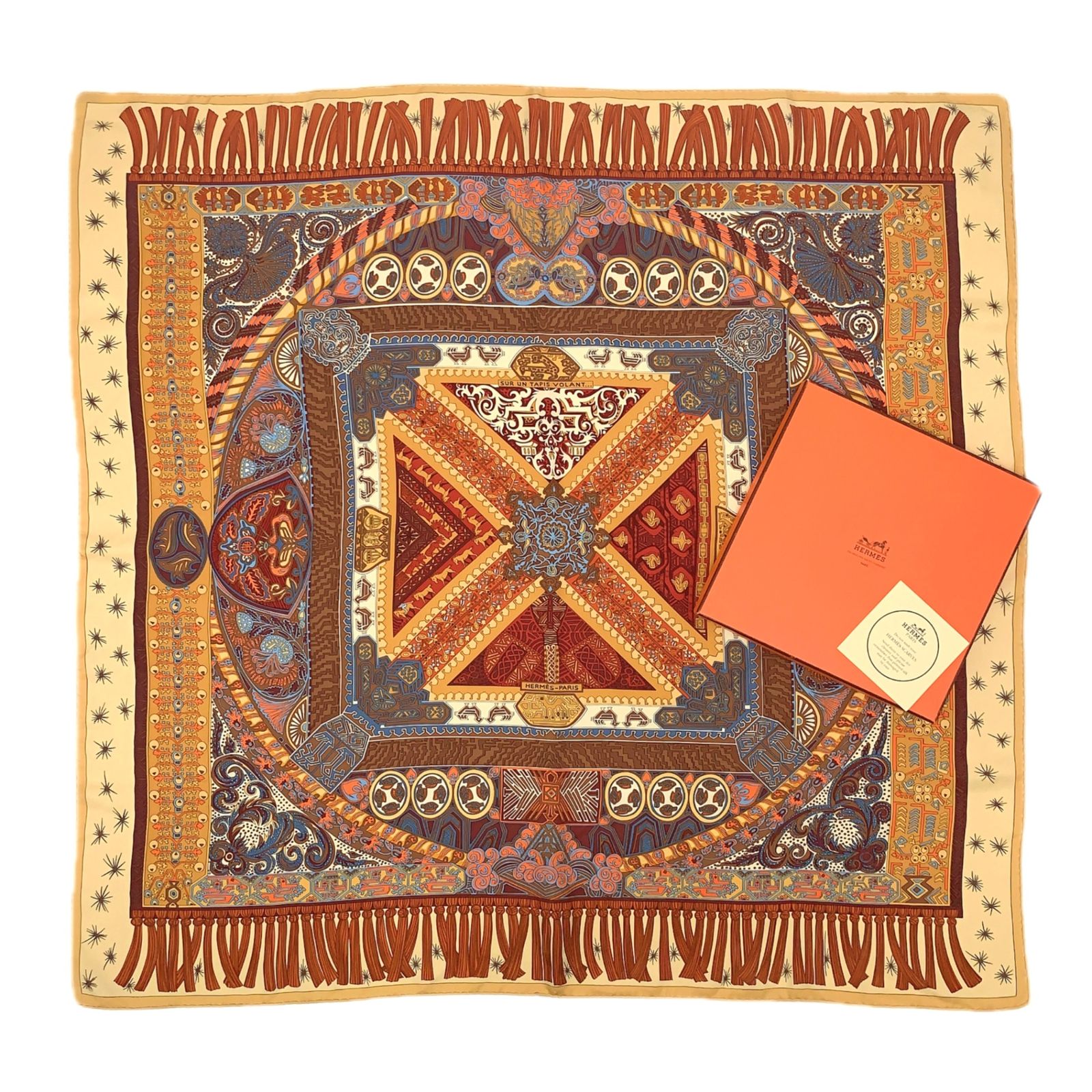 未使用級 HERMES エルメス カレ90 SUR UN TAPIS VOLANT 空飛ぶ