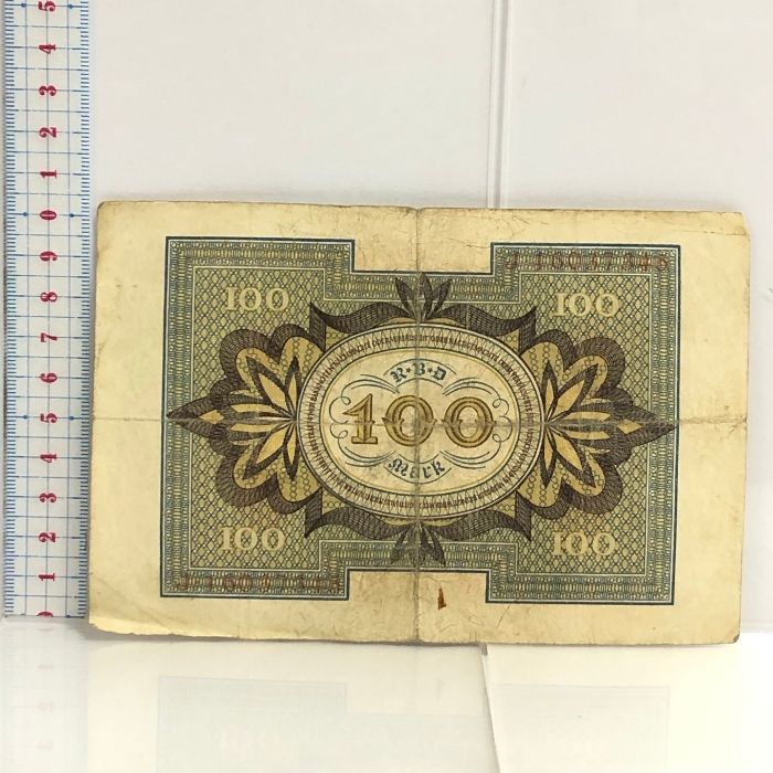 27 ドイツ ハイパー インフレ 100マルク 1920 古紙幣 外国紙幣