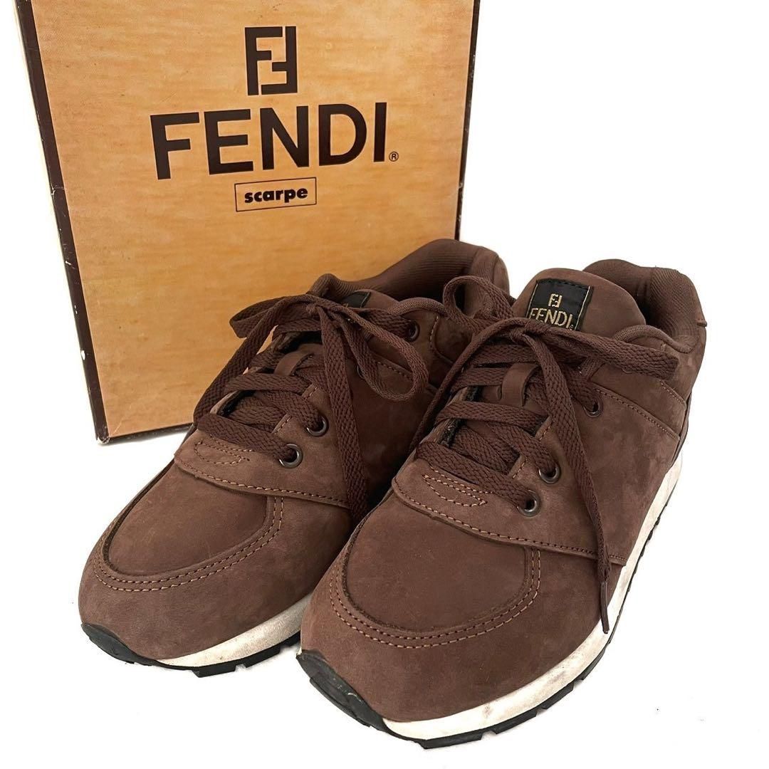 FENDI フェンディ スニーカー シューズ 靴 ローカット ロゴ スエード 