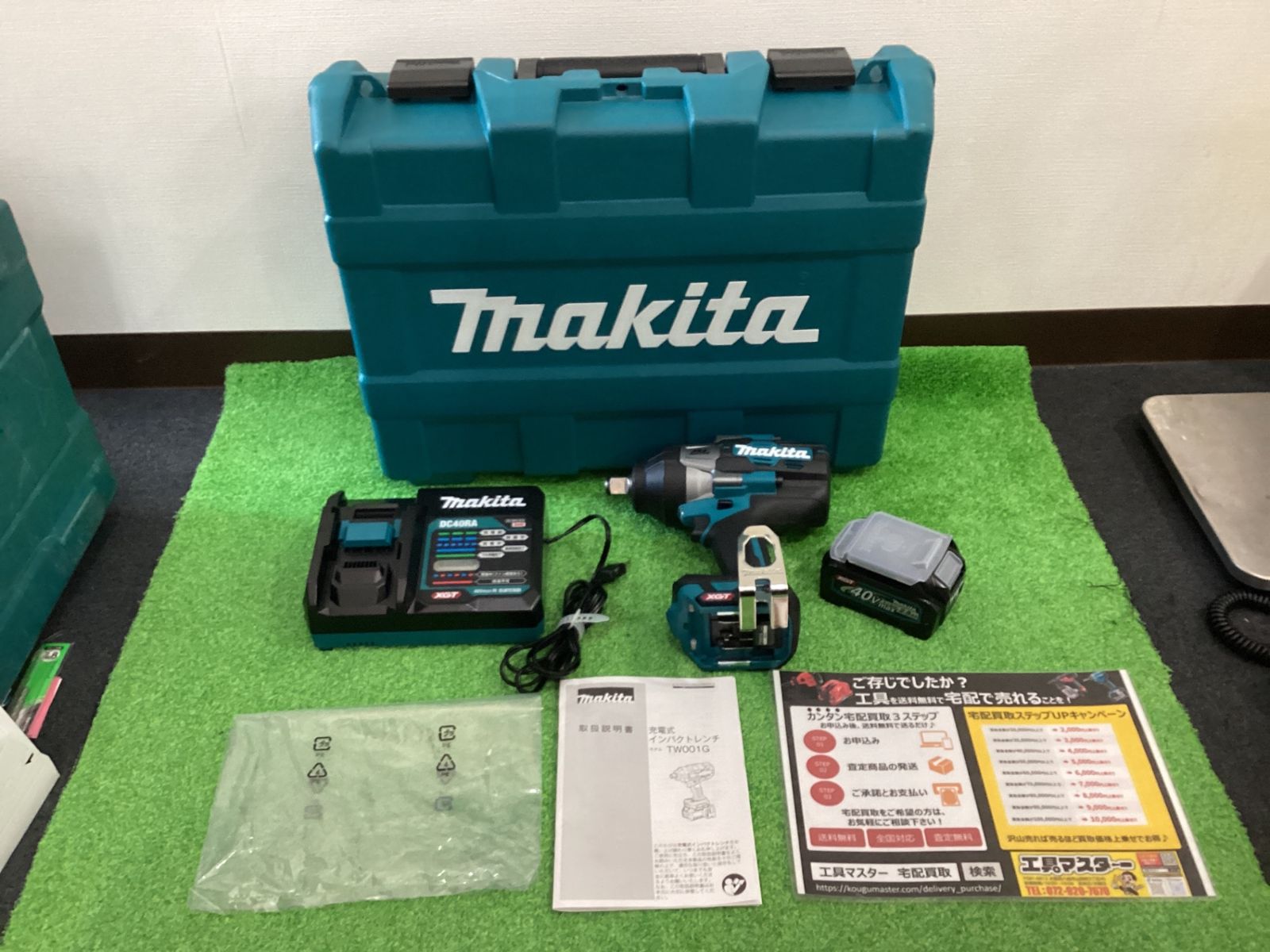 マキタ TW001GRDX 充電式インパクトレンチ 本体 バッテリBL4025 １個 充電器 ケース オ-121