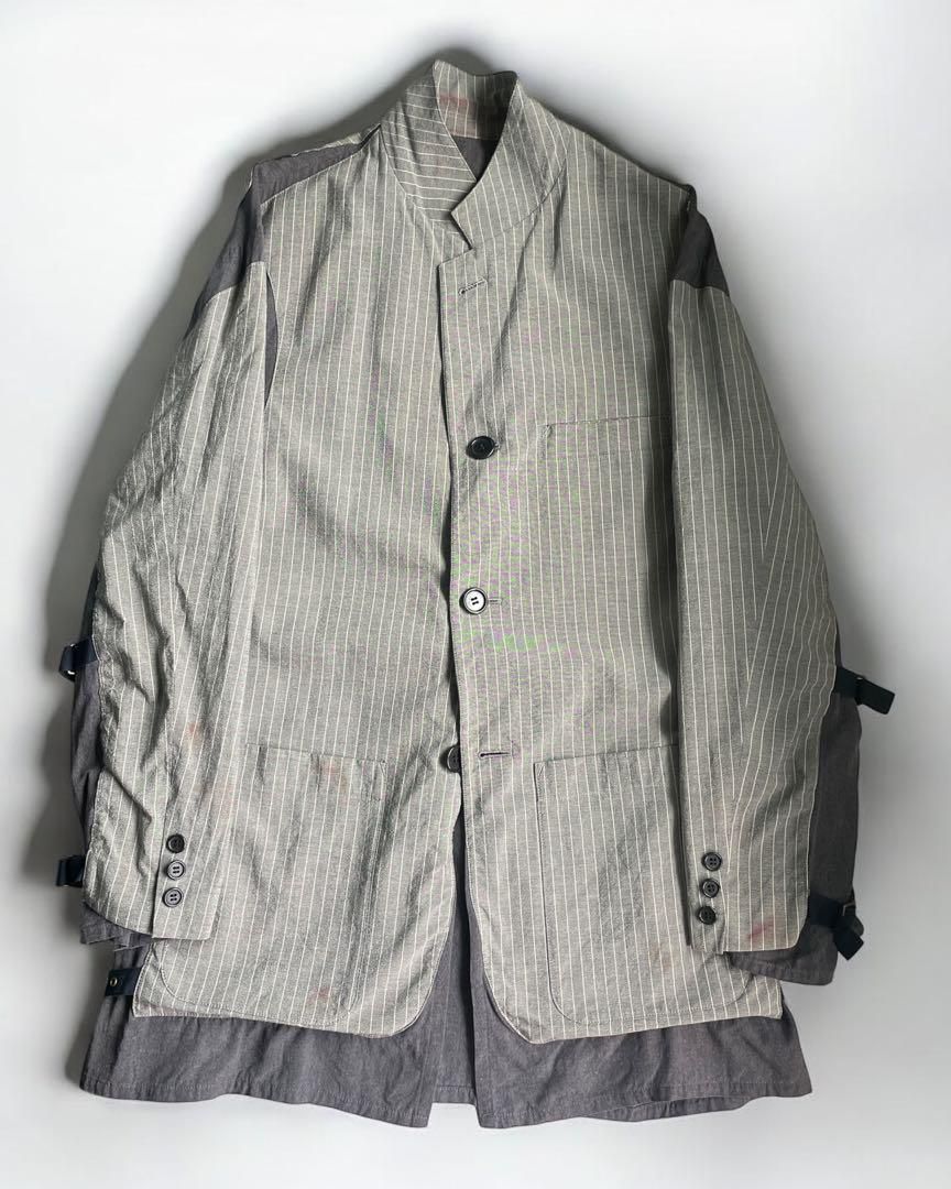 90-00’s JPG Homme Belted Hybrid Jacket Jean Paul Gaultier - 90's Hybrid Belted Trench/Denim Jacket