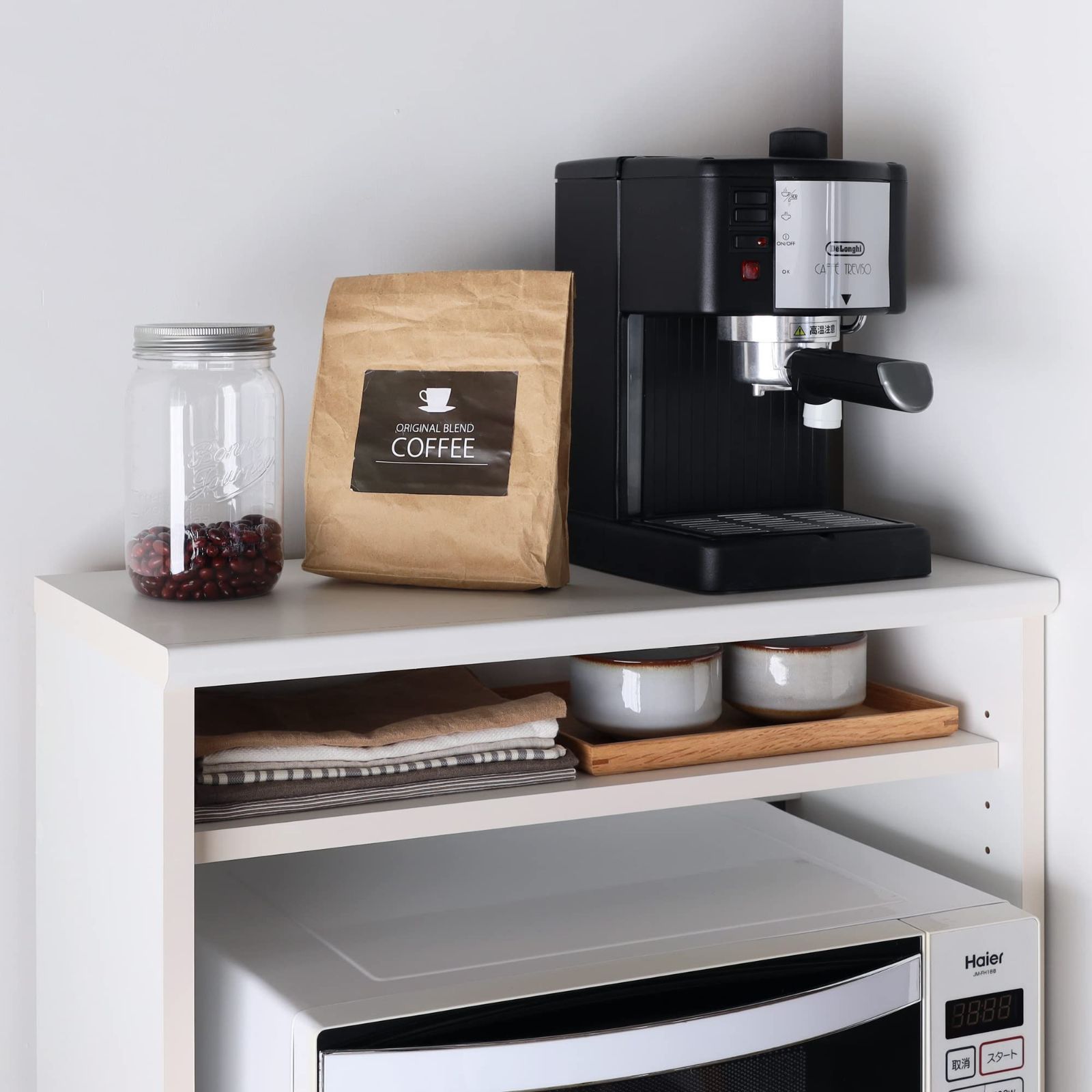 新着商品】白井産業(Shirai) レンジ台 食器棚 ホワイト 白 幅58.6 高さ