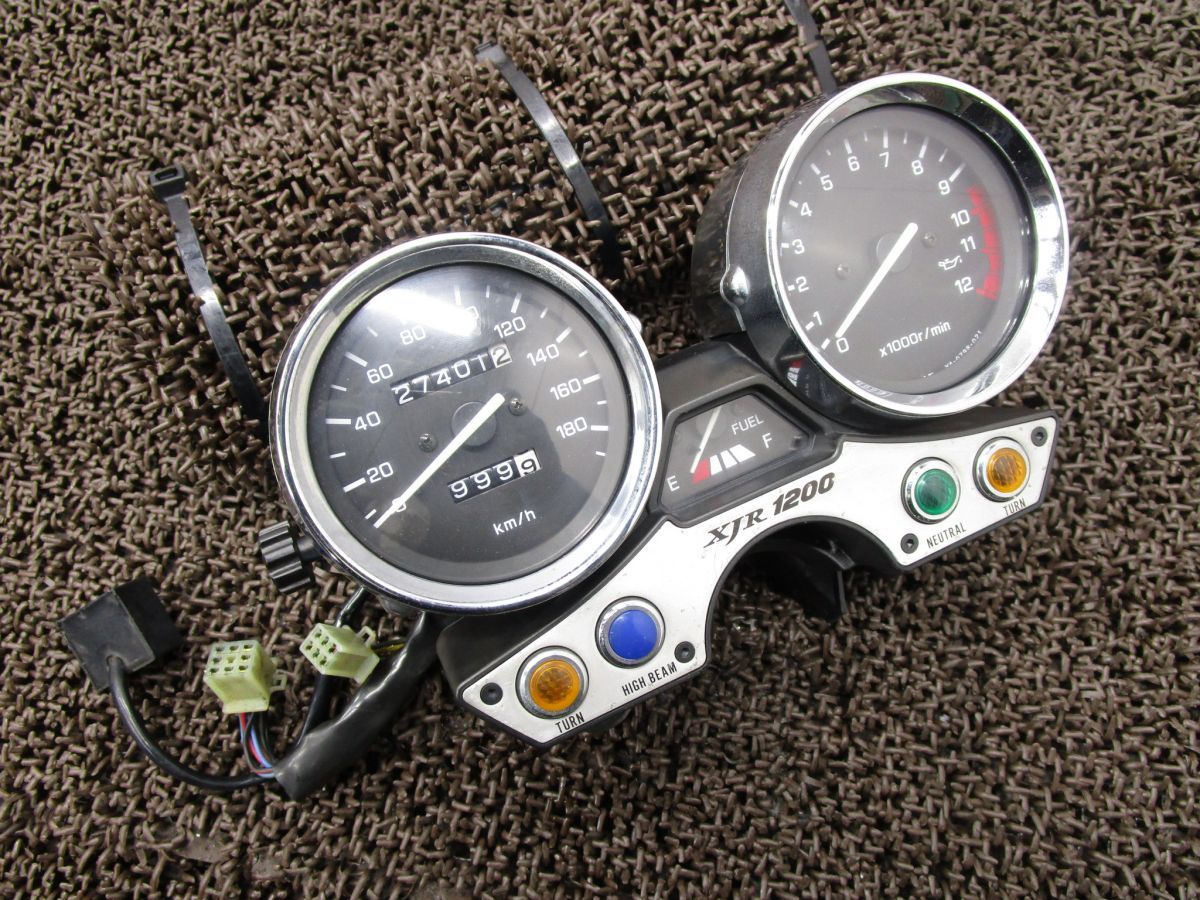XJR1200 メーター スピード タコ インジケーターランプ ▲A6794 4KG ヤマハ 4CC キャブ車 動画有