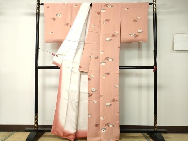 平和屋着物○訪問着 友禅 枝椿 正絹 逸品 CAAX0947vf