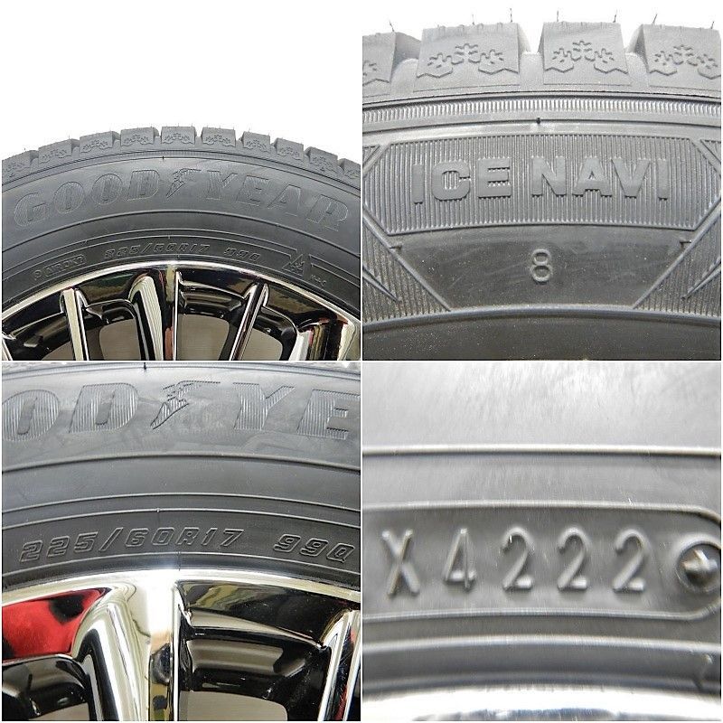 225|60R17 タイヤホイール 4本セット GOODYEAR ICE NAVI 8 トヨタ アルファード エグゼクティブラウンジ 純正 タイヤホイールセット アルファード ヴェルファイア などに タイヤ ホイール 17インチ スタッドレスタイヤ FFCRYSTALESIA_COM