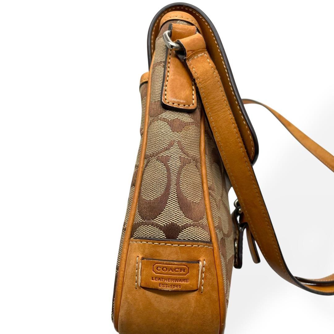 【美品】COACH(コーチ)キャンバスレザー 2wayショルダーバッグ ブラウン COACH - COACH コーチ レザー 2WAY ショルダー ハンドバッグ