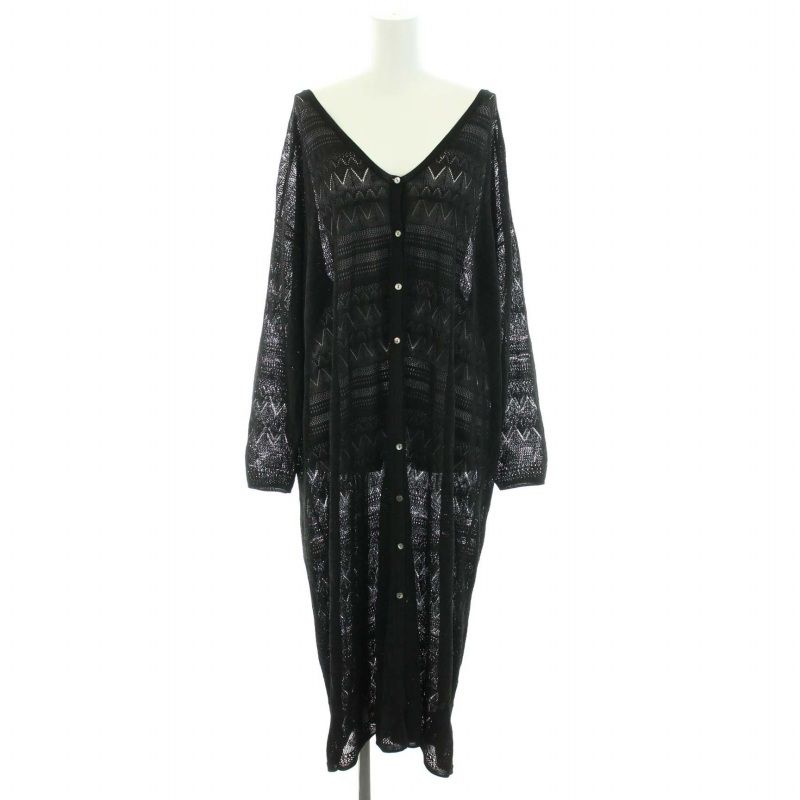 プラージュ Plage ロングニットカーディガン ブラック サイズ：F Plage - 新品☆plageのニットカーディガン☆の通販 by mam's