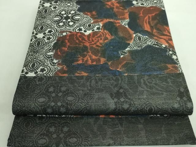 平和屋本店□極上 キモノデザイナー 斉藤上太郎 両面 全通柄袋帯
