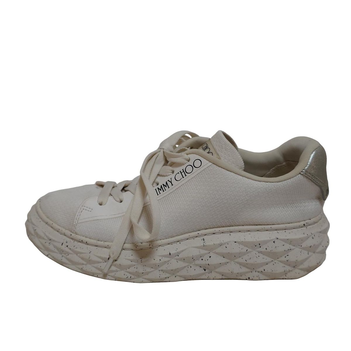 ジミーチュウJIMMY CHOO レザー スニーカー ホワイト size 39 JIMMY CHOO ジミー チュウ スニーカー ホワイト size39 瑞穂店