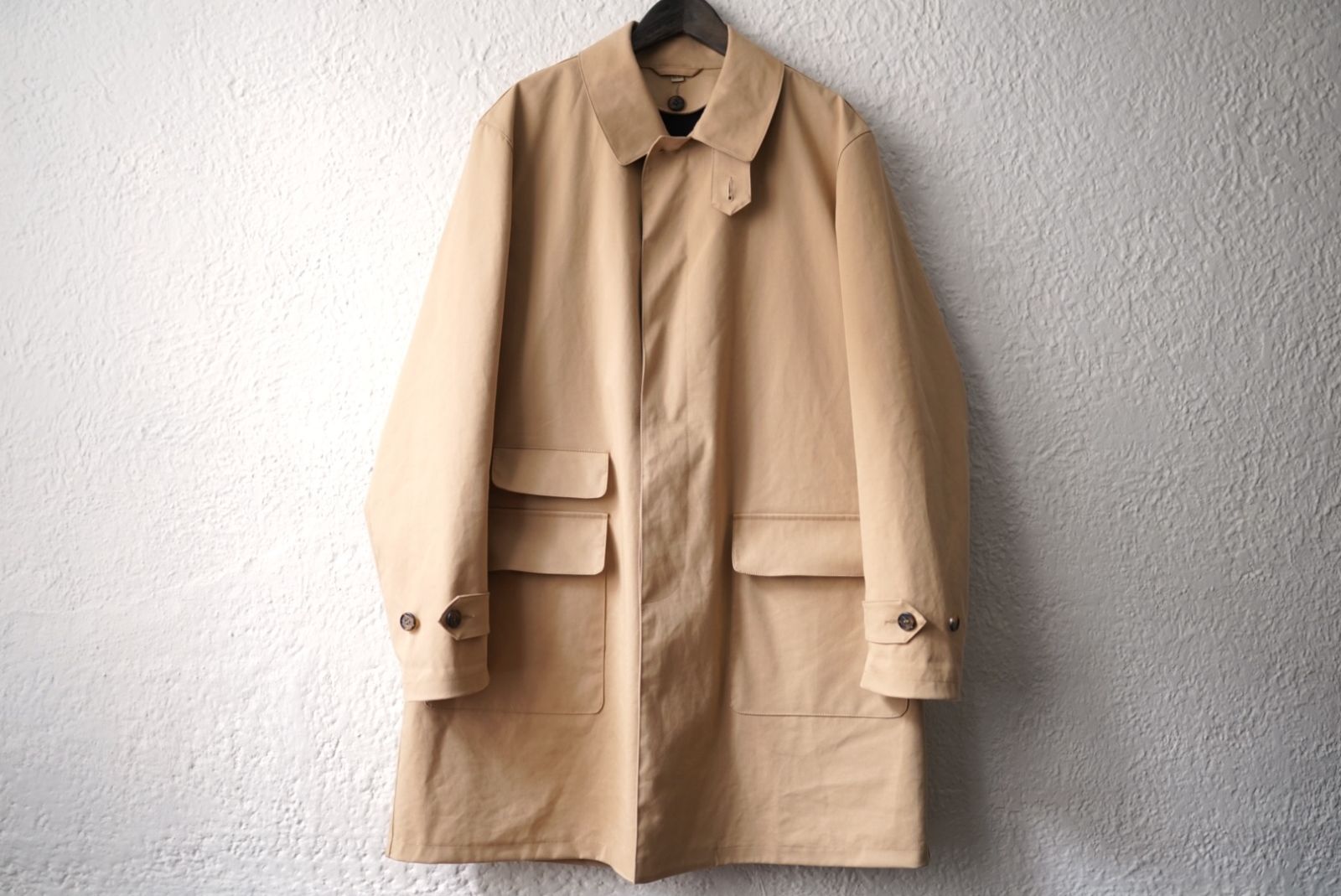 22AW MAC COAT ウォッシャブルゴム引きステンカラーコート / Q retailor