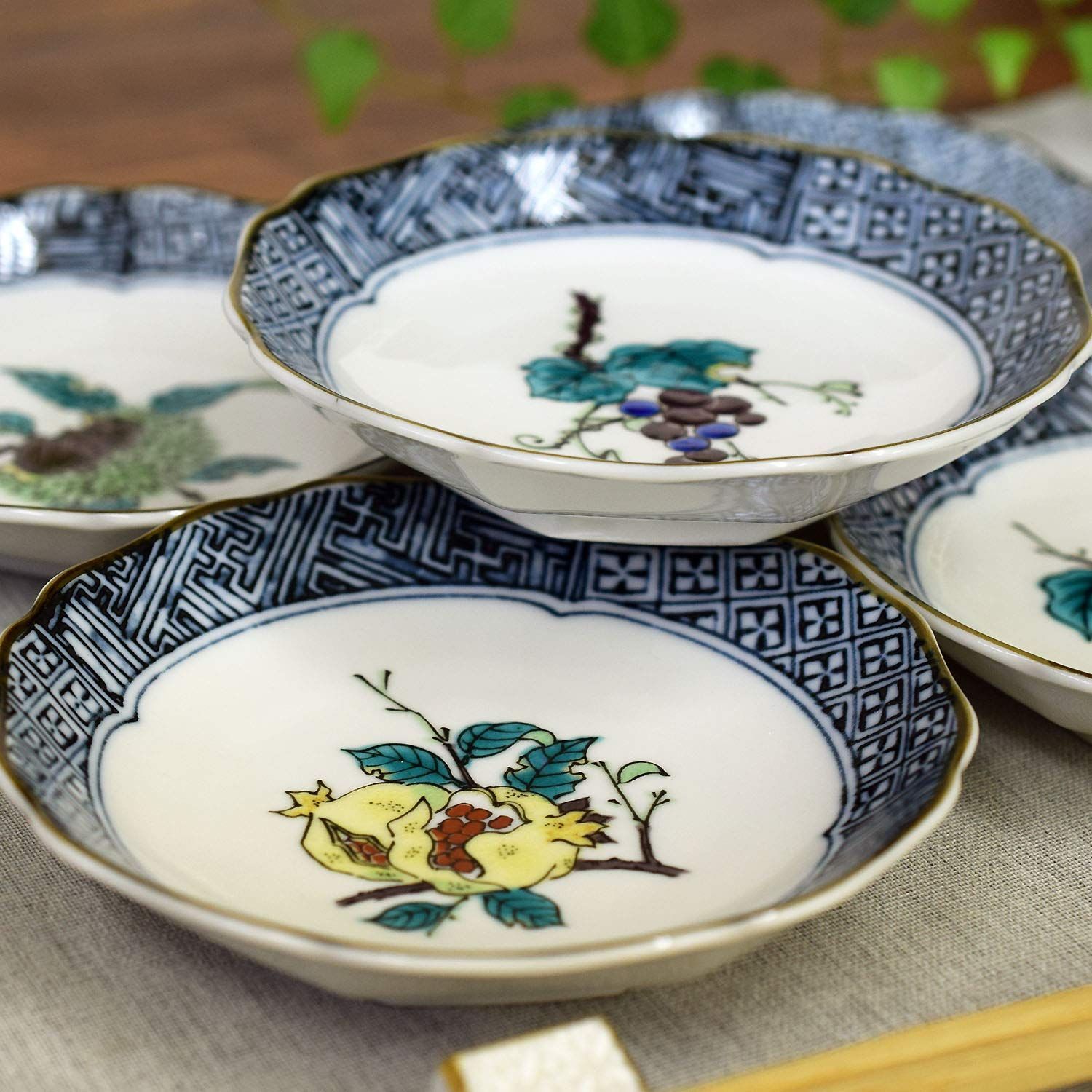 和食器陶器お皿　可愛いお皿　波淵皿　AKURAの小皿5枚セット