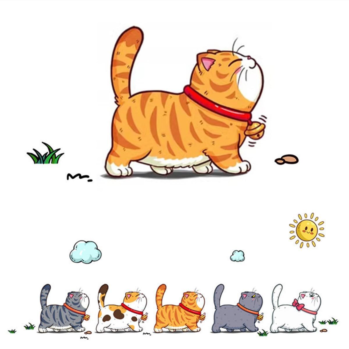 猫 ステッカー 車用 猫 かわいいネコのイラスト 防水仕様 面白ステッカー 装飾