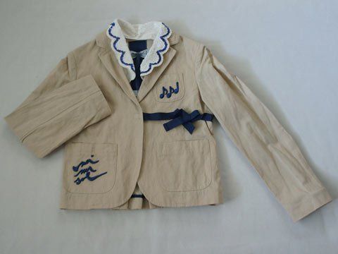 5 新品 未使用 ミミソル mimisol マメール アウトレット 子供服 女の子 6歳 約 110cm 120cm 150cm 長袖 薄手 ジャケット ベージュ 春 夏 トップス ガールズ 女児 キッズ ジュニア  ユーズド リサイクル