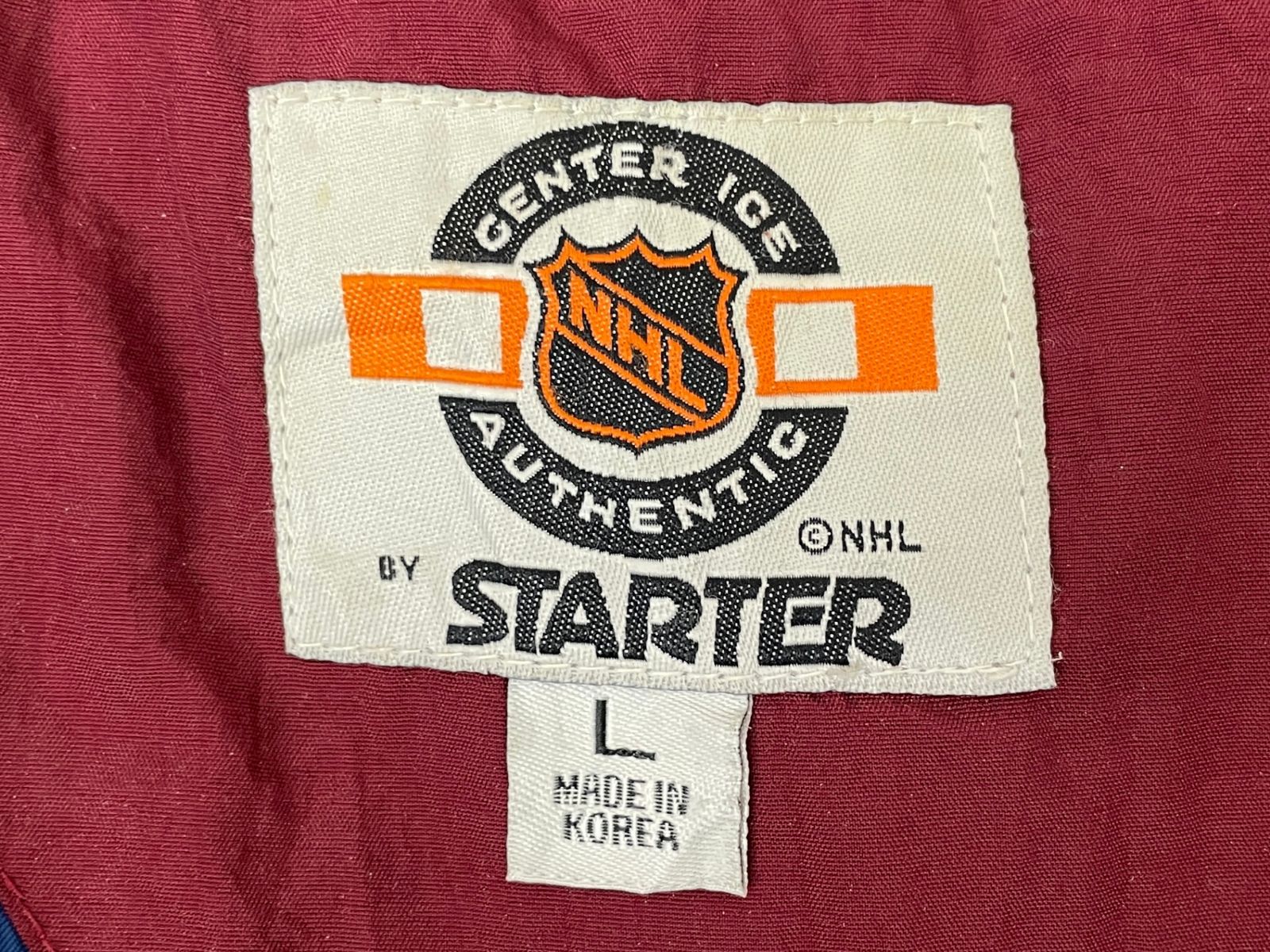 STARTER (スターター) NHL コロラド・アバランチ 中綿ジャケット 90s 古着 L エンジ メンズ/045