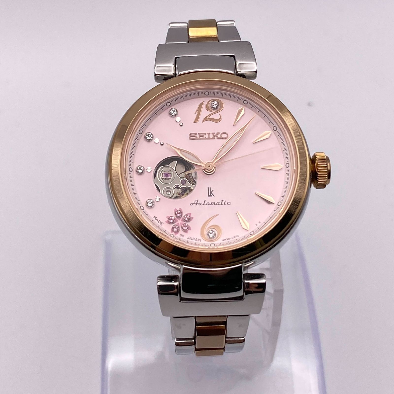 セイコー SEIKO 自動巻き ルキア LUKIA メカニカル SAKURA Blooming 限定品モデル 4R38-01S0 SSVM040 桜  ピンク 石付き 限定モデル 稼働品 アナログ腕時計 レディース W064 - メルカリ